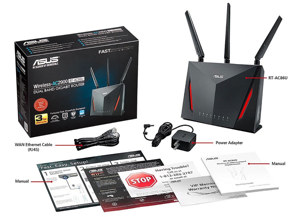 Bộ Mesh wifi ASUS RT-AC86U (2-Pack) AC2900, Gaming Router wifi , MU-MIMO, AIMESH